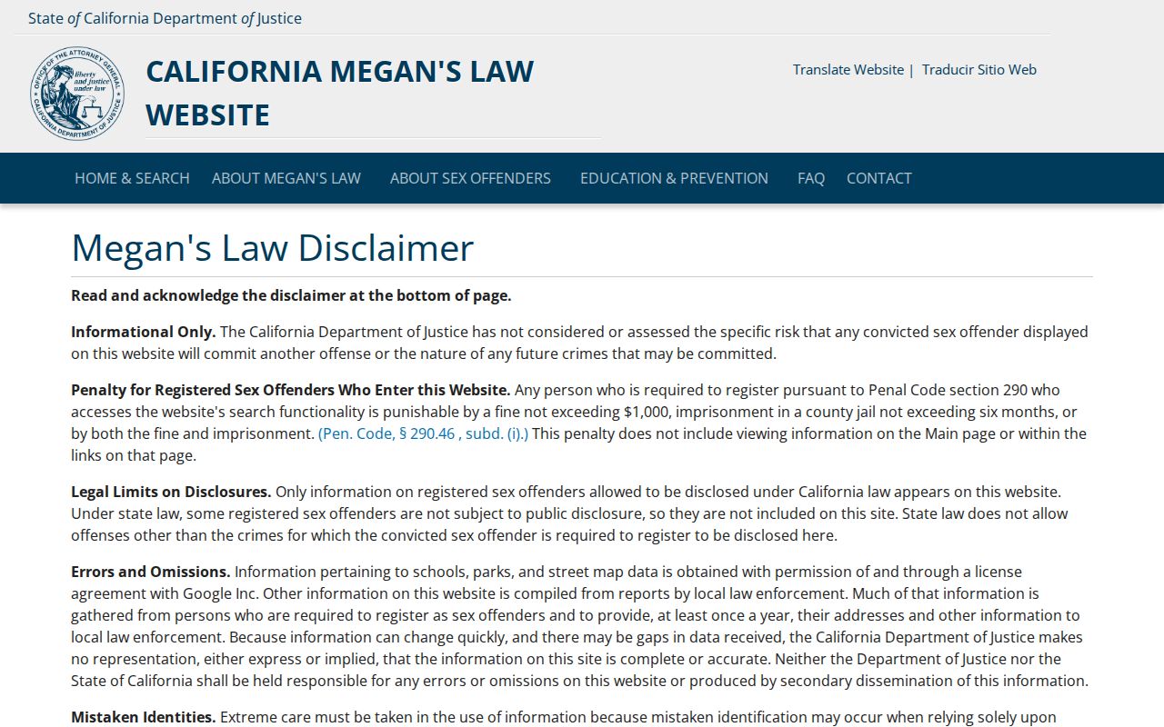 South Lake Tahoe people search California safety registry