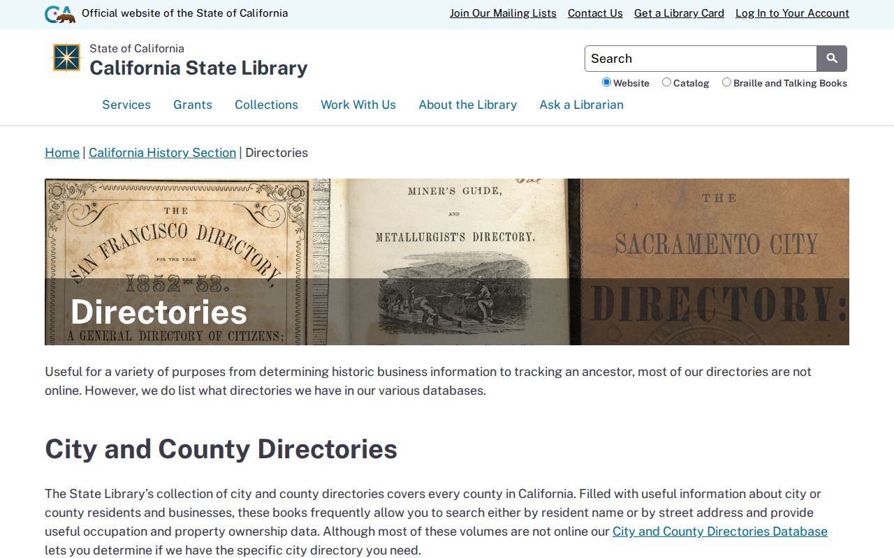 South Lake Tahoe people directories California State Library collection